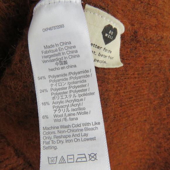 Madewell Cowen Cardigan Sweater Oversized Knit in Burnt Orange Extra Small - Picture 10 of 13